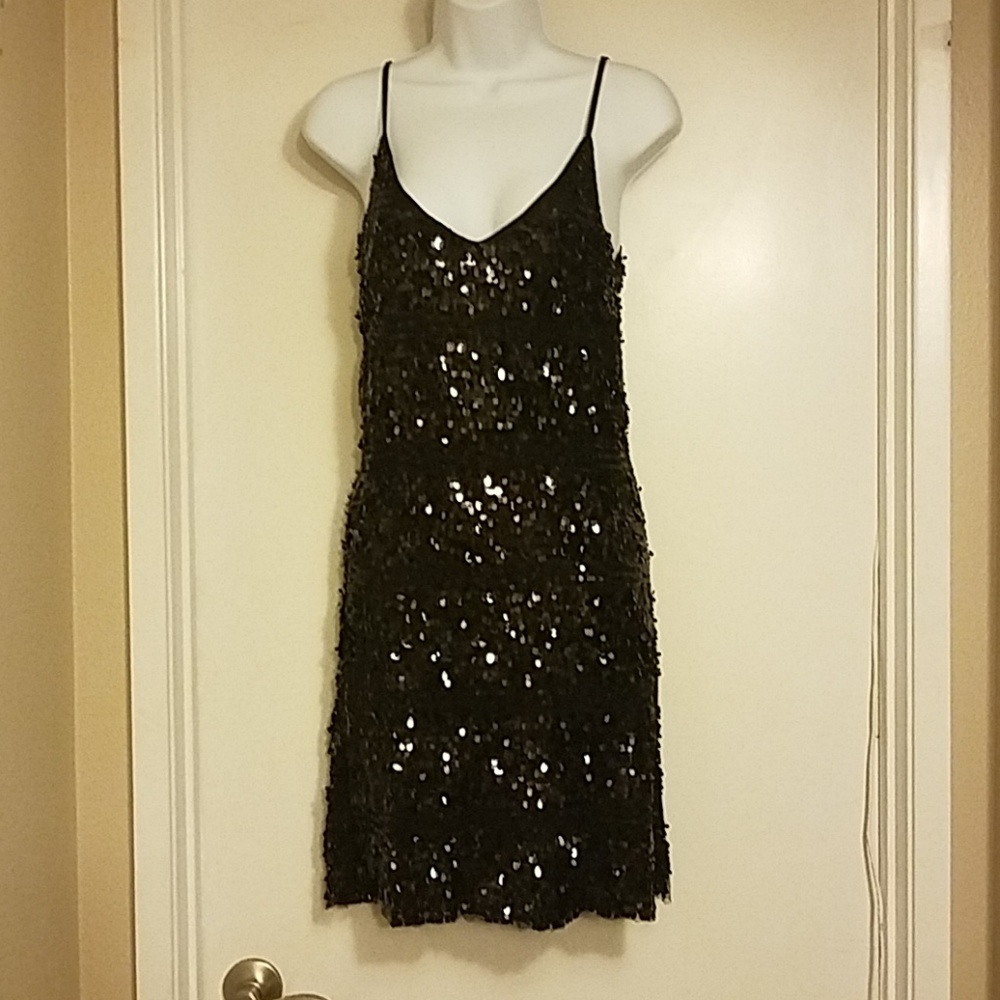 NWOT Charlotte Russe black sequin cocktail dress